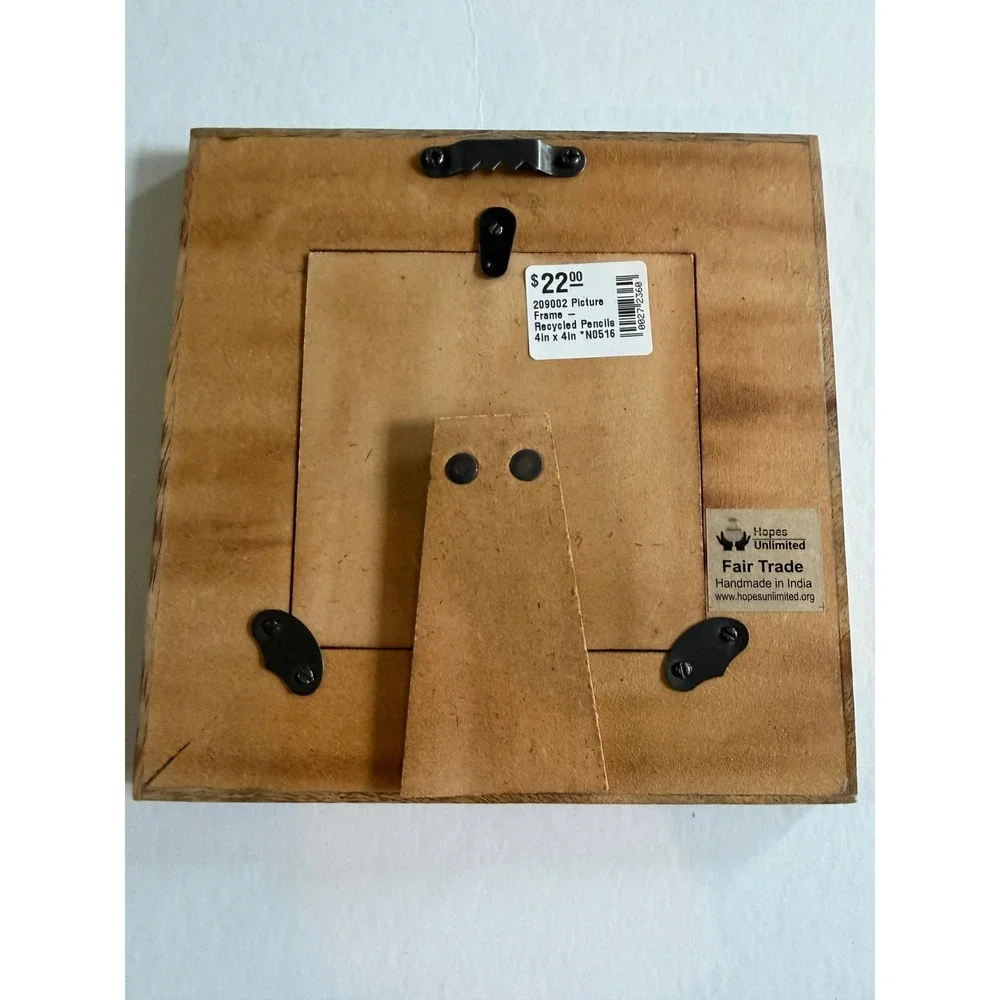 New Recycled Colored Pencil Picture Frame 4x4 Opening Multicolor Hopes Unlimited